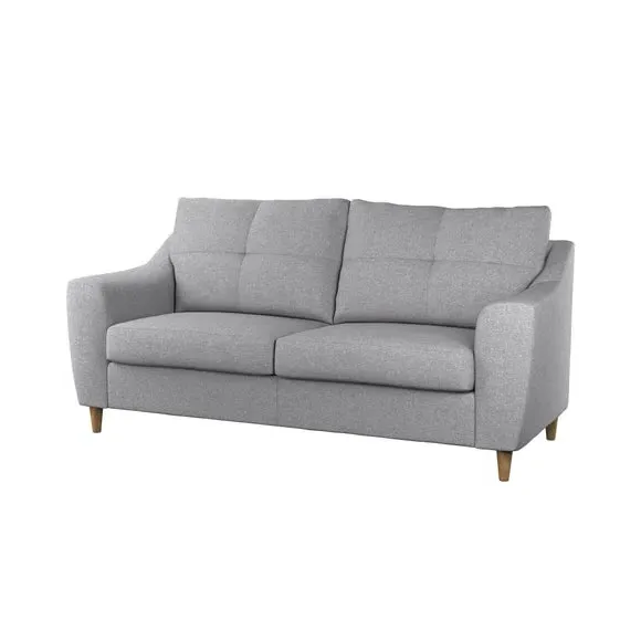 3-Seater Sofa with Textured Weave - Silver