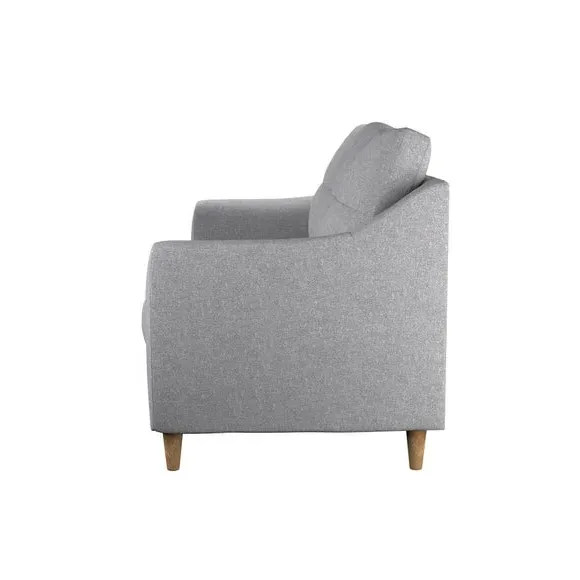 3-Seater Sofa with Textured Weave - Silver