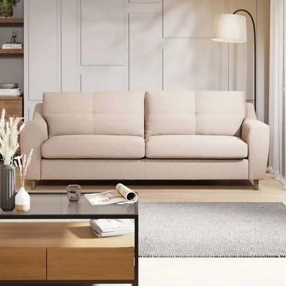 4-Seater Sofa with Textured Weave - Oatmeal