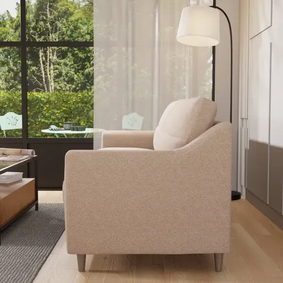 4-Seater Sofa with Textured Weave - Oatmeal