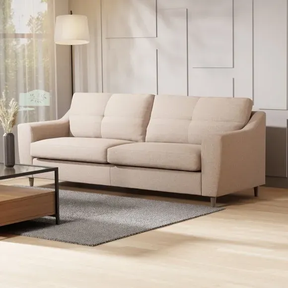 4-Seater Sofa with Textured Weave - Oatmeal image