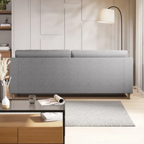 4-Seater Sofa with Textured Weave - Silver