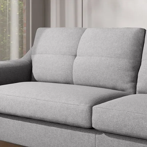 4-Seater Sofa with Textured Weave - Silver