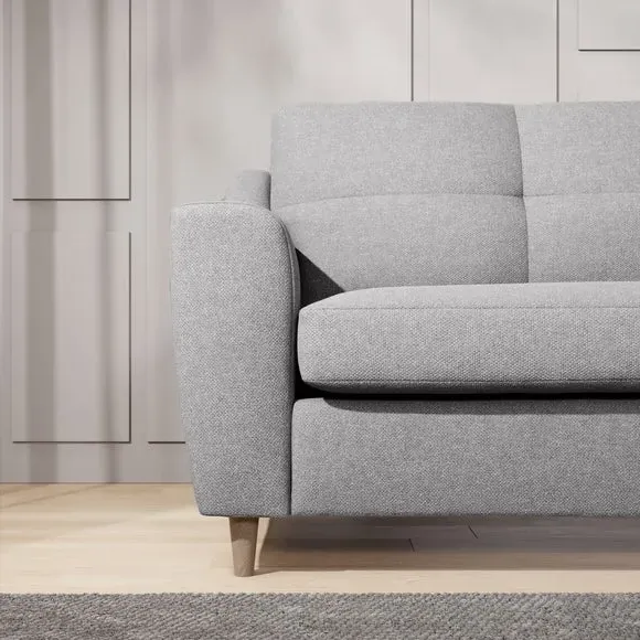 4-Seater Sofa with Textured Weave - Silver