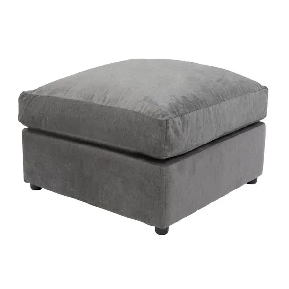 Compact Footstool - Grey, Brushed Chenille
