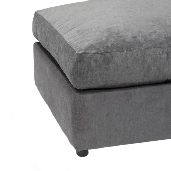 Compact Footstool - Grey, Brushed Chenille