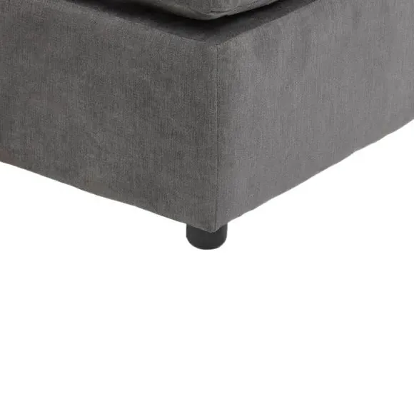 Compact Footstool - Grey, Brushed Chenille