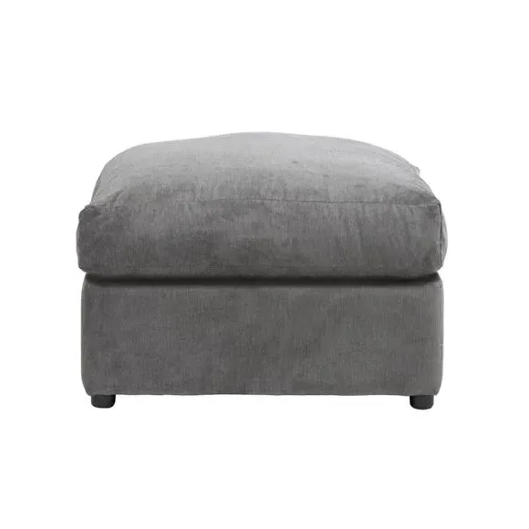 Compact Footstool - Grey, Brushed Chenille