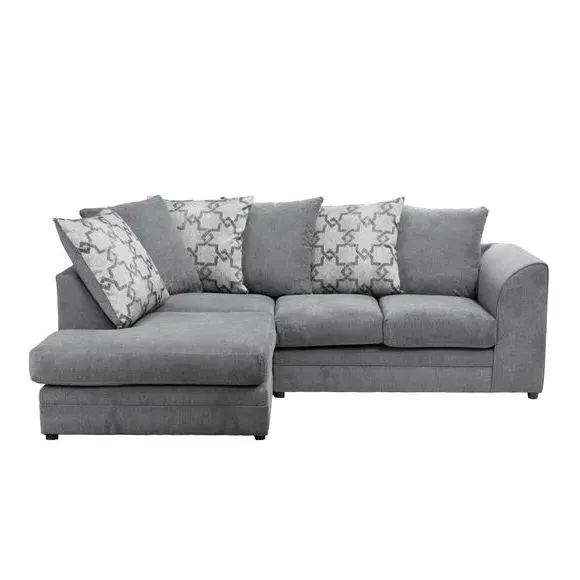 Corner Chaise Sofa - Grey, Chenille
