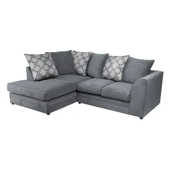 Corner Chaise Sofa - Grey, Chenille