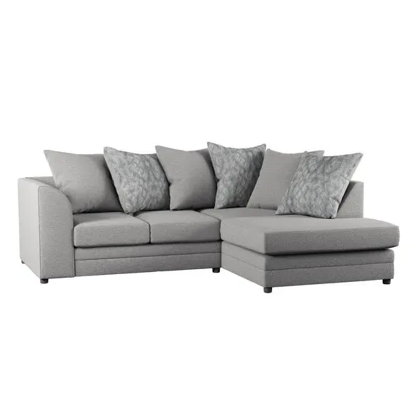 Small Corner Sofa with Chaise - Grey, Chenille