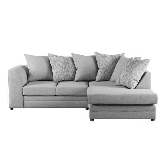 Small Corner Sofa with Chaise - Grey, Chenille
