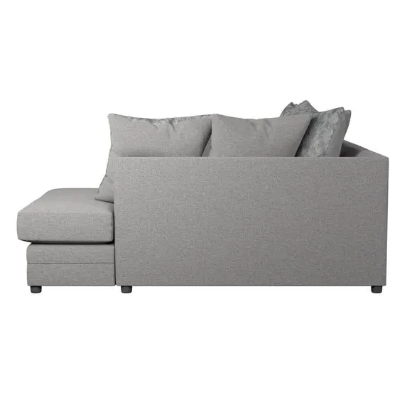 Small Corner Sofa with Chaise - Grey, Chenille
