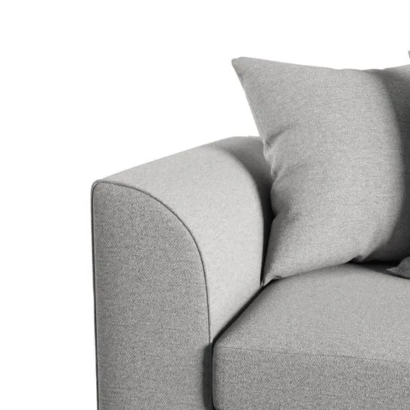 Small Corner Sofa with Chaise - Grey, Chenille