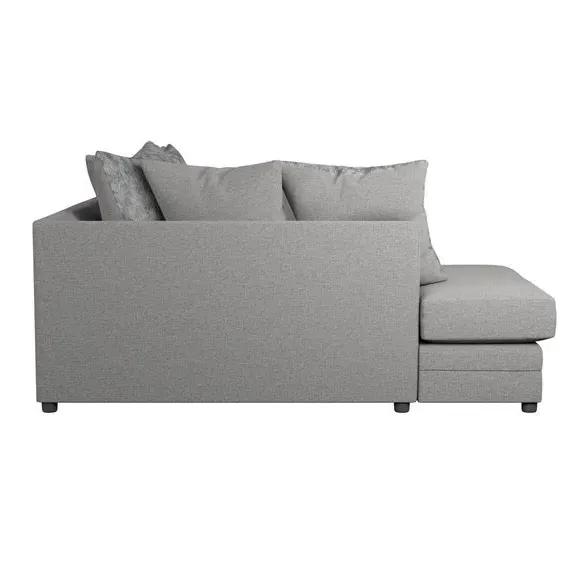 Small Corner Sofa with Chaise - Grey, Chenille