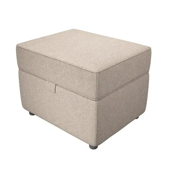 Storage Footstool with Seating - Oatmeal, Fabric
