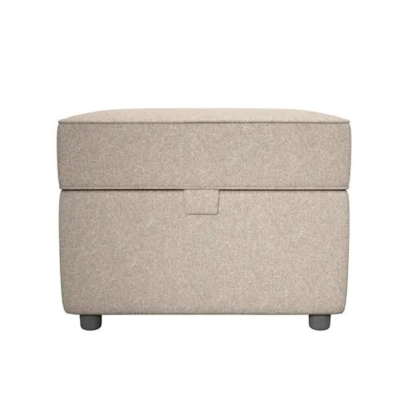 Storage Footstool with Seating - Oatmeal, Fabric