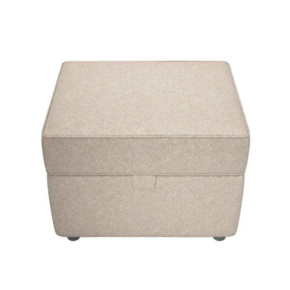 Storage Footstool with Seating - Oatmeal, Fabric