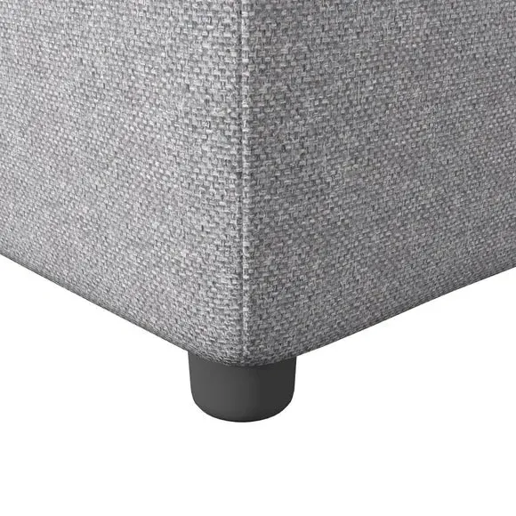 Storage Footstool with Seating - Silver, Fabric