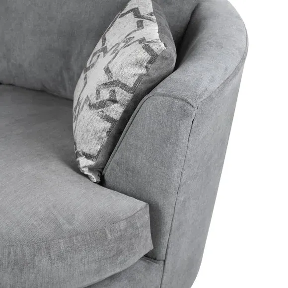 Swivel Chair with 360° Rotation - Grey, Chenille