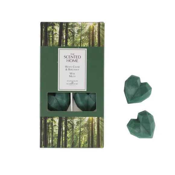 Heart-Shaped Wax Melts - White Cedar Bergamot