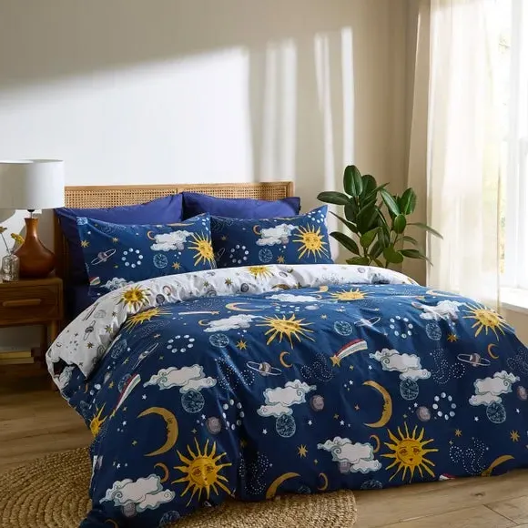 Duvet Cover & Pillowcase Set - Navy, Cotton image