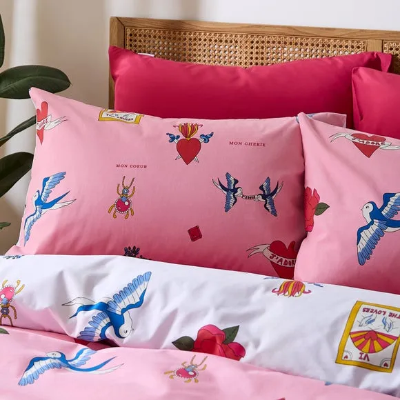 Duvet Cover & Pillowcase Set - Pink, Cotton