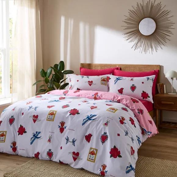Duvet Cover & Pillowcase Set - Pink, Cotton