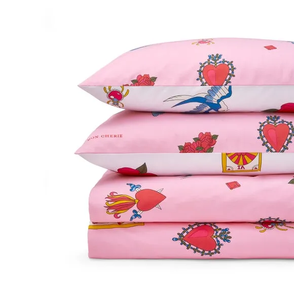 Duvet Cover & Pillowcase Set - Pink, Cotton