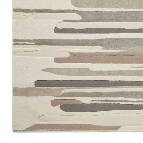 Abstract Rug Machine Washable - Beige, Polyester