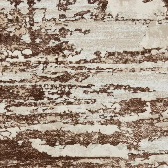 Abstract Rug with Metallic Effect - Beige, Polyester