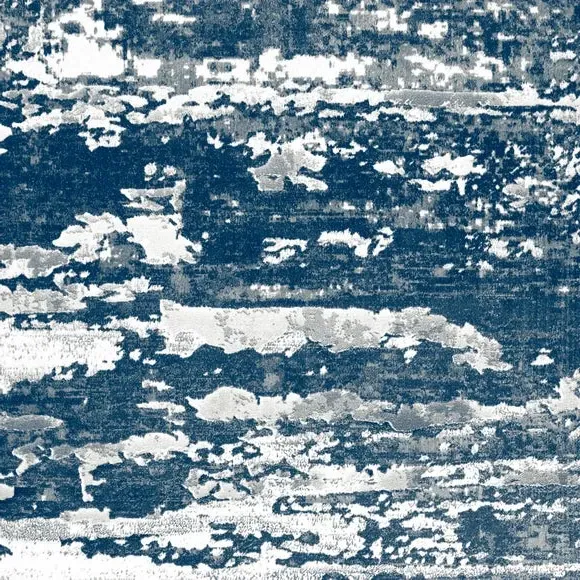 Abstract Rug with Metallic Effect - Blue, Polyester