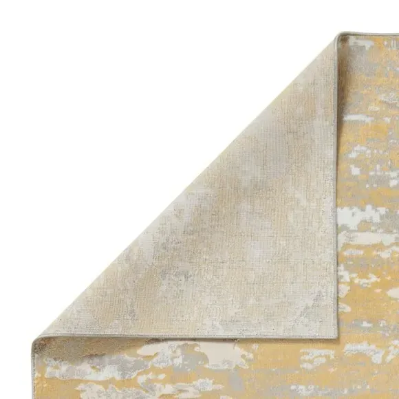 Abstract Rug with Metallic Effect - Cream, Polyester