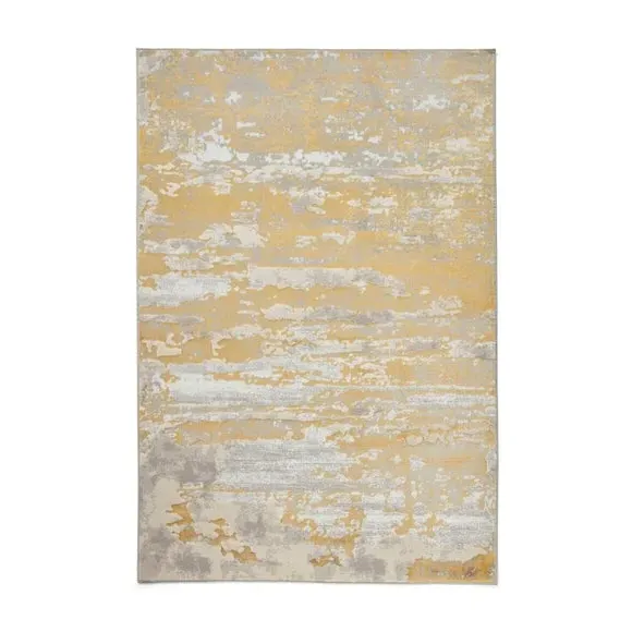 Abstract Rug with Metallic Effect - Cream, Polyester