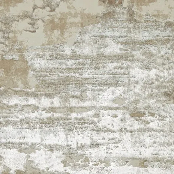 Abstract Rug with Metallic Effect - Cream, Polyester