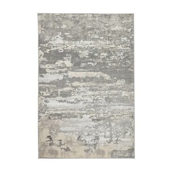 Abstract Rug with Metallic Effect - Grey, Polyester