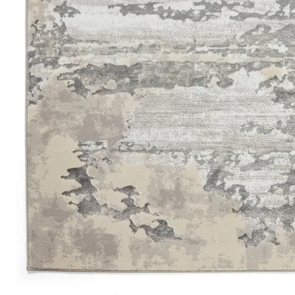 Abstract Rug with Metallic Effect - Grey, Polyester
