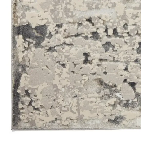 Abstract Rug with Metallic Effect - Grey, Polyester