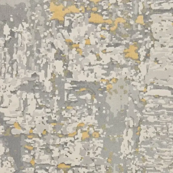 Abstract Rug with Metallic Effect - Grey, Polyester