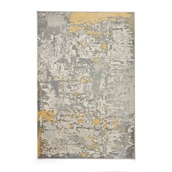 Abstract Rug with Metallic Effect - Grey, Polyester