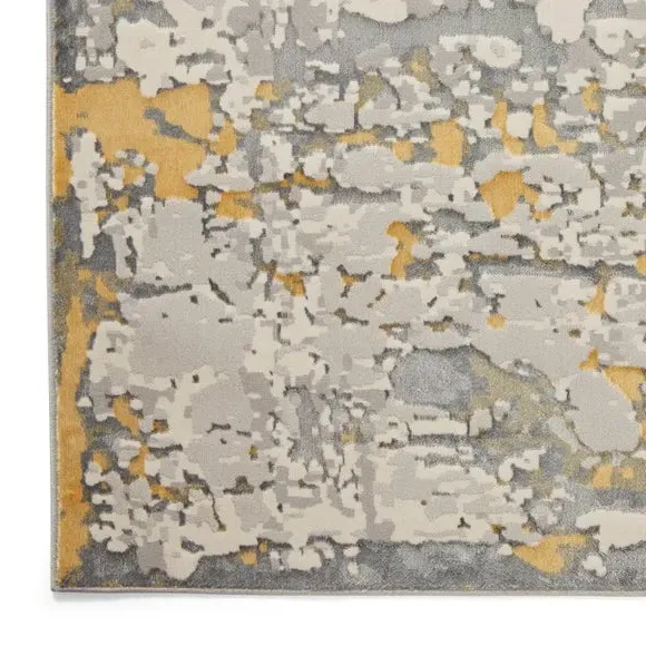 Abstract Rug with Metallic Effect - Grey, Polyester