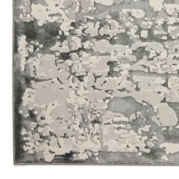 Abstract Rug with Metallic Effect - Grey, Polyester