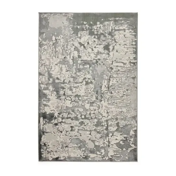 Abstract Rug with Metallic Effect - Grey, Polyester