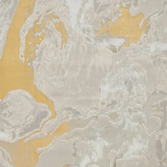 Abstract Rug with Metallic Yarn - Gold, Polyester