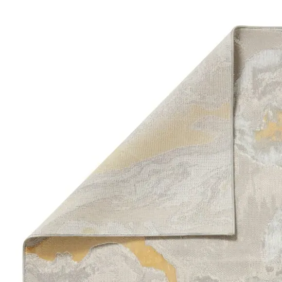 Abstract Rug with Metallic Yarn - Gold, Polyester