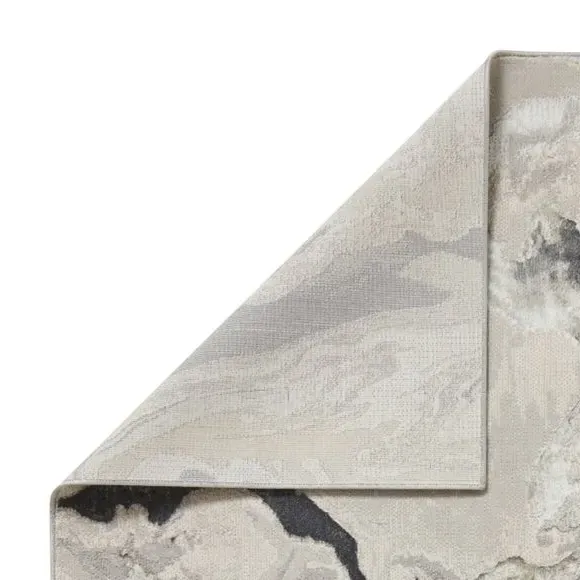 Abstract Rug with Metallic Yarn - Silver, Polyester