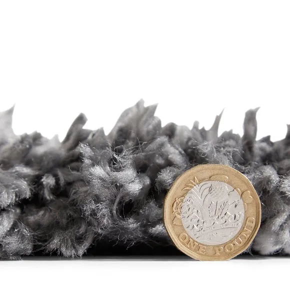Abstract Shaggy Rug - Grey