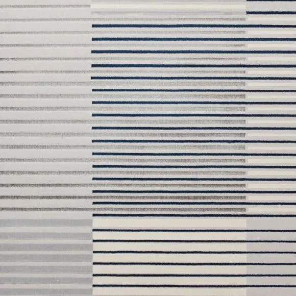 Abstract Stripe Rug with Metallic Look - Navy