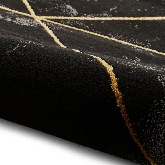 Area Rug with 3D Effect - Black, Polypropylene