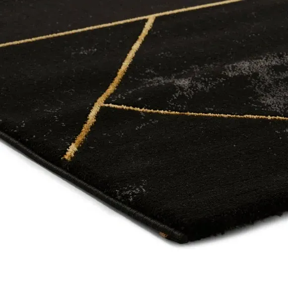 Area Rug with 3D Effect - Black, Polypropylene